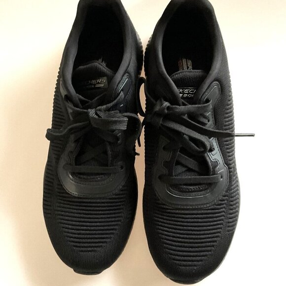 SKECHERS BOBS TOUGH TALK MEMORY FOAM SNEAKERS BLACK RUNNING SHOES 9.5 - Picture 6 of 12